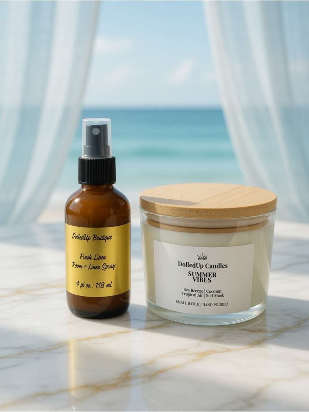 Fresh Caribbean Linen Sanctuary 16oz Caribbean Breeze Candle & Linen Spray